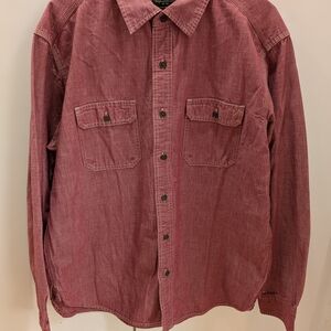 Eddie Bauer Men's Casual Red Button-Down Shirt
